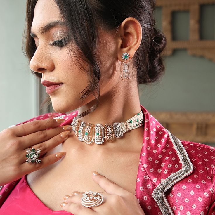 diamond choker necklace set diamond choker necklace,diamond choker set, diamond choker necklace set, simple diamond choker necklace, Diamond jewelry Boutique Surat